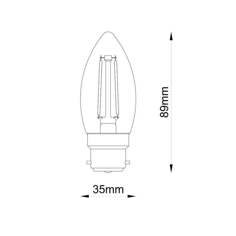 CANDLE FROSTED B22 DIMMABLE